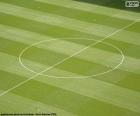 The central circle of a football field has a radius of 9,15 m