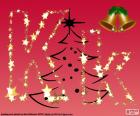 A background with letter K in uppercase and lowercase Christmas decoration