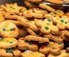 Assortment of decorated cookies for Christmas