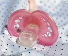 A pink pacifier