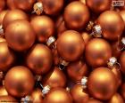 Golden balls for decorating the tree at Christmas