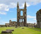 The ruins of St Andrews Cathedral, at the time was the largest of all Scotland