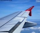 wing of an airplane from Air Berlin in flight