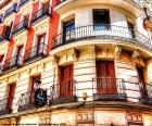 Classic façade of a building in the center of Madrid