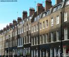 Facade of a set of typical houses in London