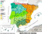 Map of rivers in Spain