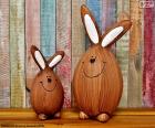 Figures of Easter rabbits