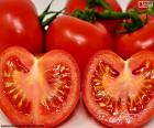 Tomato split in half