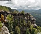 The Prebischtor Gate or Pravčická Brána it is the largest natural sandstone arch in Europe is located in Hrensko, Czech Republic