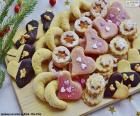 Large assortment of delicious cookies of Christmas