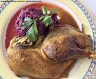 A delicious baked roast duck