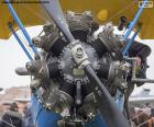 Image of the engine of a biplane
