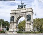 The Soldiers' and Sailors' Arch is a triumphal arch at Grand Army Plaza in Brooklyn, New York City, just north of Prospect Park. The arch is dedicated, To the Defenders of the Union, 1861–1865