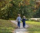 Two brothers running