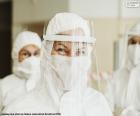 Sanitary personnel equipped with protective suits to prevent any contagion