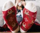 Nice socks decorated with various Christmas motifs