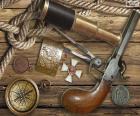 The basics of a good explorer, spyglass, compass and a pistol