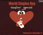 World Singles Day is celebrated on February 13 and/or November 11. It is a day in which the pride of being single is celebrated and that claims love for oneself