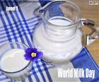 World Milk Day, June 1. To celebrate the benefits of milk and promote its consumption around the world