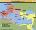 Map of the Byzantine empire in the Middle Ages. The Byzantine Empire consisted of all the eastern territories that belonged to the Roman Empire