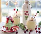 Christmas eggnog, a popular American drink based on milk, egg and vanilla. A non-alcoholic drink for children and adults to enjoy a Happy Holidays