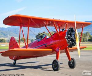 Red biplane aircraft puzzle