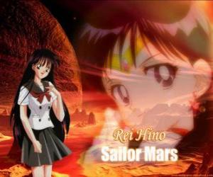 Rei Hino or Raye Hino transforms into Sailor Mars puzzle