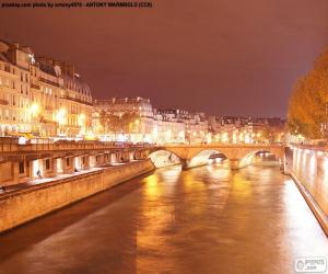 River Seine at night, Paris puzzle