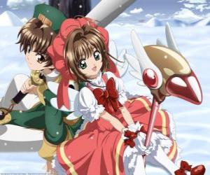 Sakura and Syaoran Li, a descendant of Clow Reed, the wizard who created the Clow cards puzzle