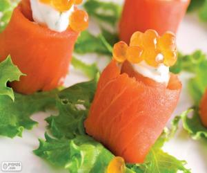 Salmon and Cheese Canapé puzzle