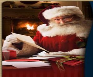 Santa Claus reading letters puzzle