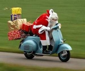 Santa on scooter puzzle