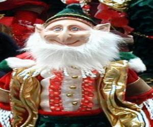 Santa's elf or christmas elf with pointy ears and pointy hat puzzle