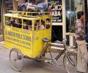 School bus in India puzzle