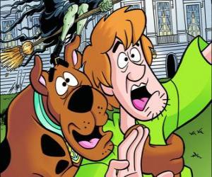 Scooby-Doo and its friend Shaggy running away frightened puzzle