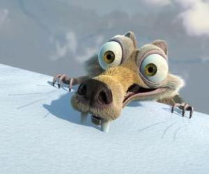 Scrat the squirrel, frightened puzzle