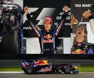 Sebastian Vettel celebrates his victory in the Grand Prix of Abu Dhabi (2010) puzzle