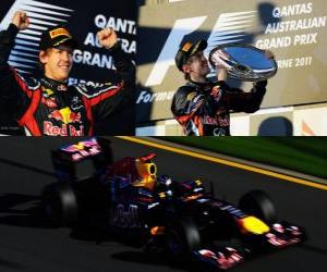 Sebastian Vettel celebrates his victory in the Australia Grand Prix (2011) puzzle