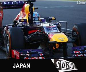 Sebastian Vettel celebrates his victory in the 2013 Japanese Grand Prix puzzle