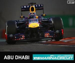 Sebastian Vettel celebrates his victory in the Grand Prix of Abu Dhabi 2013 puzzle