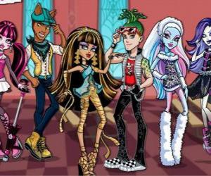 Several characters in Monster High puzzle