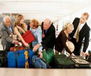 Several people collecting your baggage puzzle