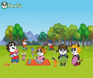 Several young Panfu pandas in the park puzzle