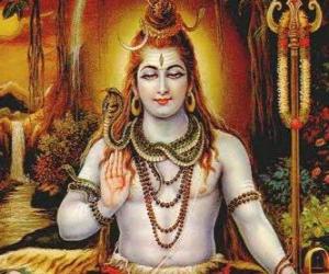 Shiva - The destroyer God in the Trimurti, the Hindu Trinity puzzle