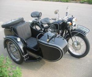 Sidecar a three-wheeled vehicle puzzle