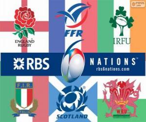 Six Nations Championship rugby with the participants: France, Scotland, England, Wales, Ireland and Italy puzzle