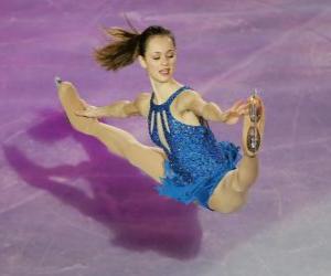 Skater in a step of figure skating puzzle