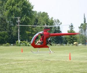 Small helicopter with pilot puzzle