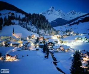 Small town completely snowed on Christmas Eve puzzle