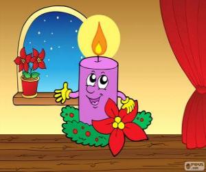 Smiling Christmas candle puzzle